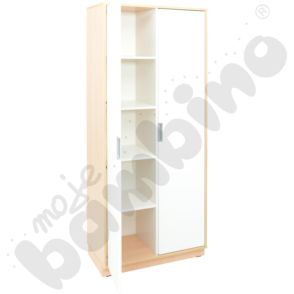 Quadro - szafa ubraniowa 90, cichy domyk  - biała, w klonowej skrzyni