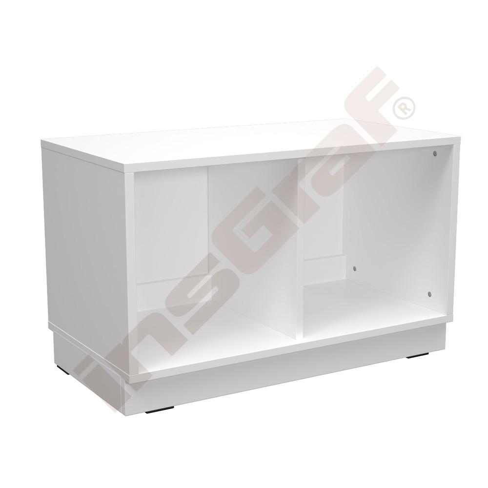 Quadro - skříňka S k doplnění 4 zásuvkami, se soklem, bílá