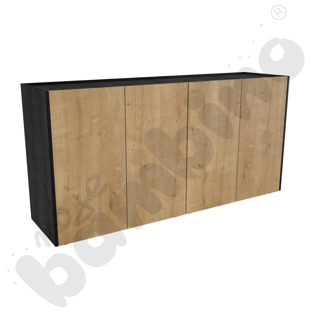 Szafka aktowa Viga M w czarnej skrzyni - dąb naturalny