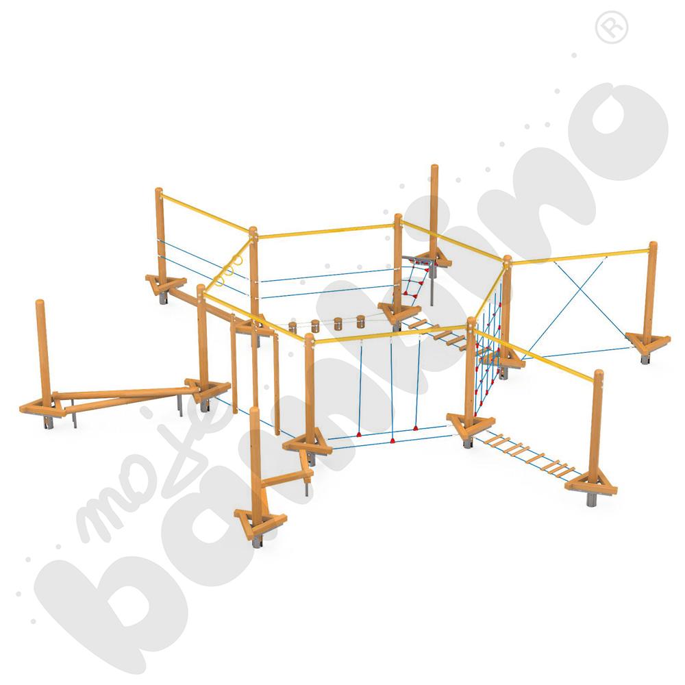 Zestaw Mini park linowy 2, drewniane słupy