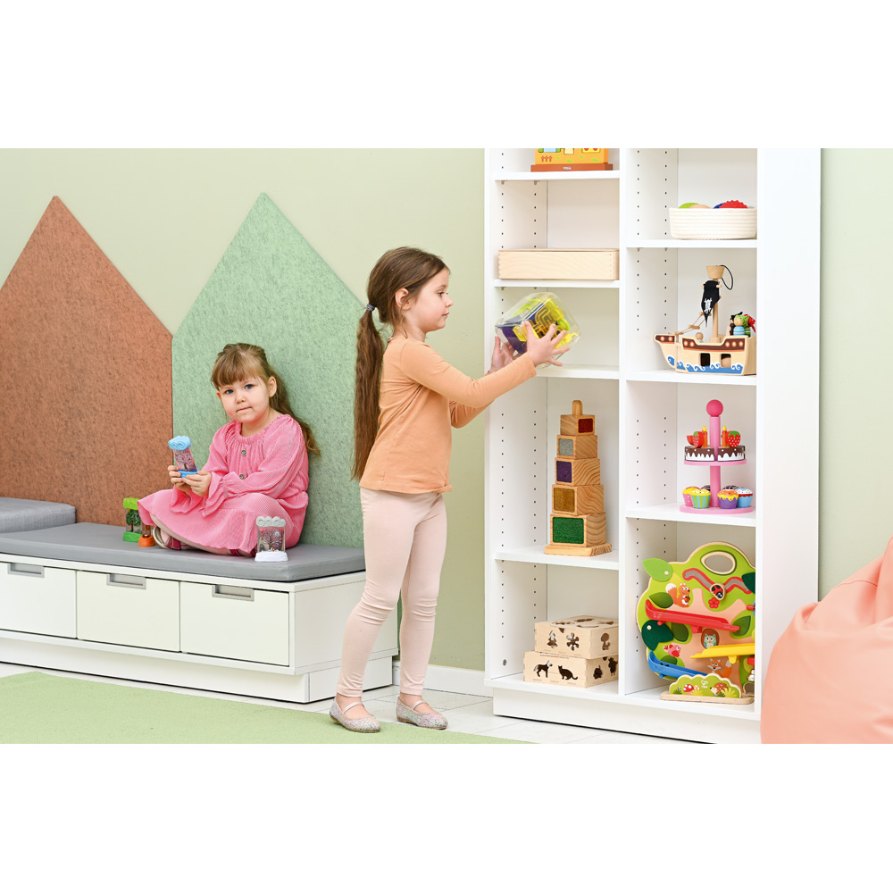 Quadro - regál XL plytký - biely