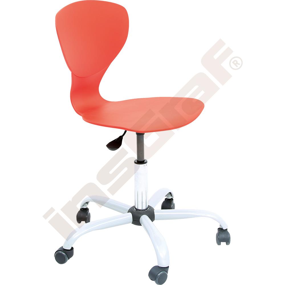 Otočná stolička Flexi na kolieskach, s reg. výšky od 43 do 56 cm - červená