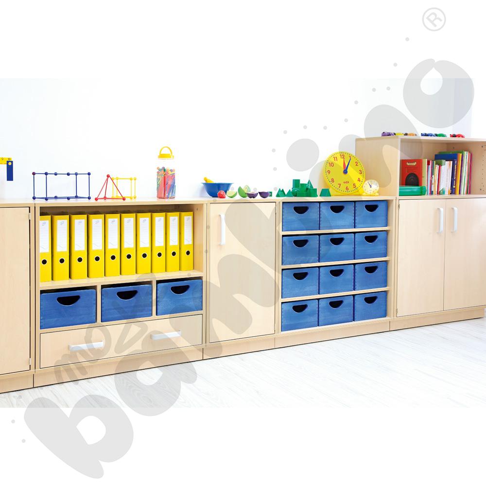 Szafka Flexi-TJ z szufladą na pojemniki i segregatory - na cokole, klon