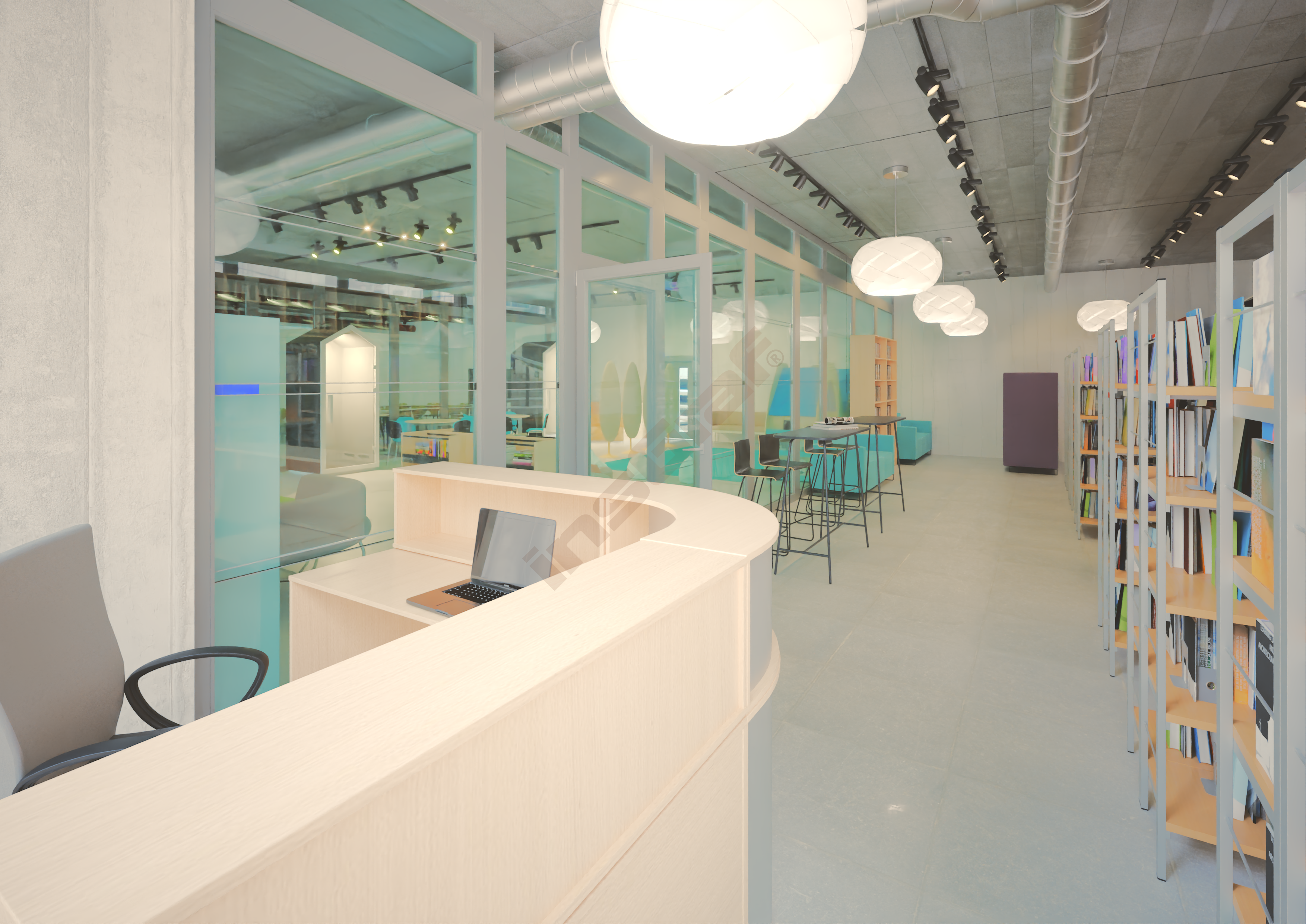 Große Schulbibliothek und -mediathek