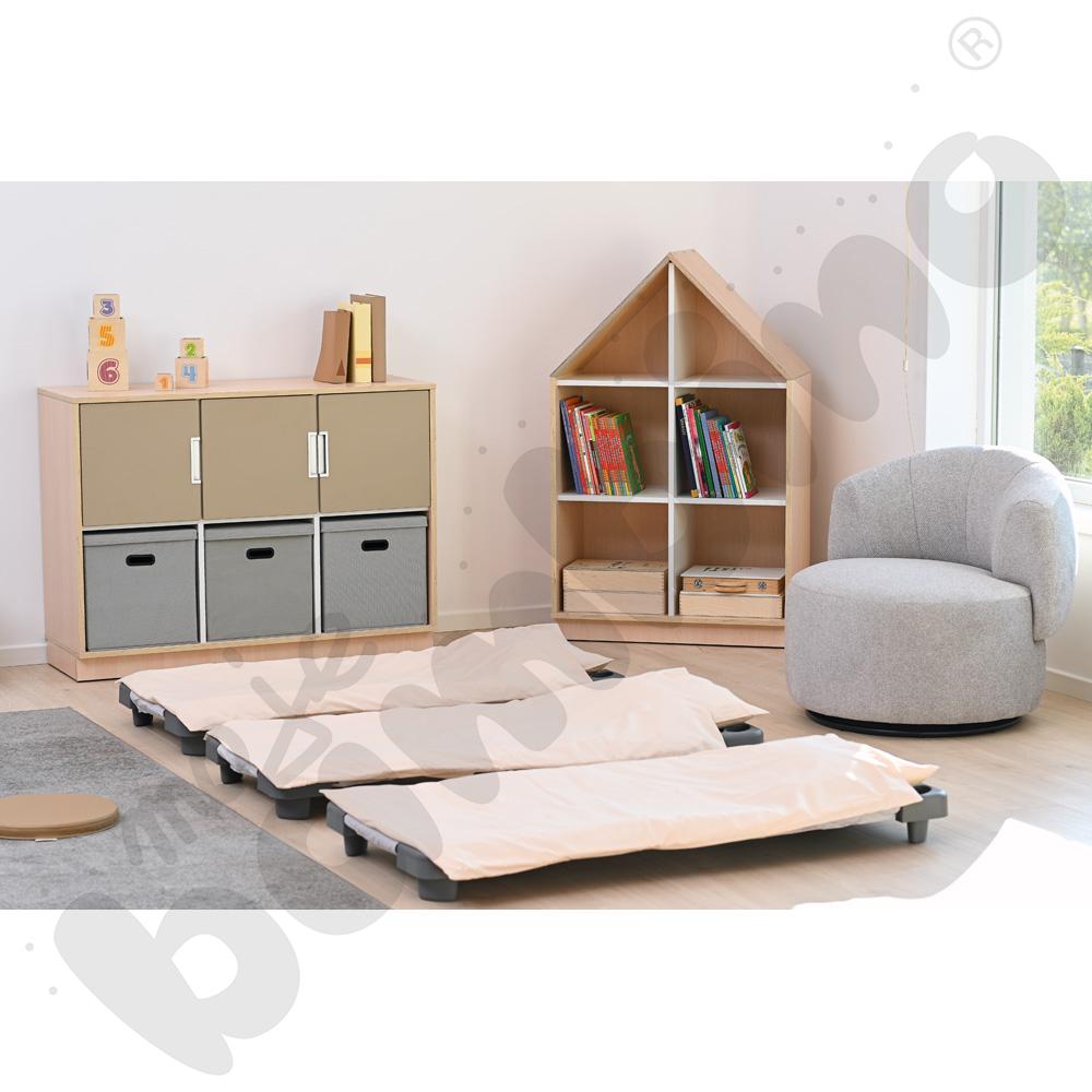 Quadro - regał M z 2 przegrodami i półką, klon jasny