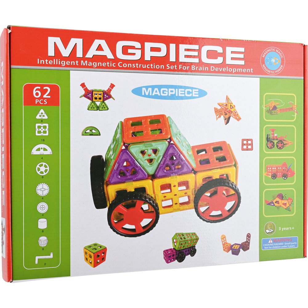 Magnetické kocky MAG-PIECE, 62 dielov
