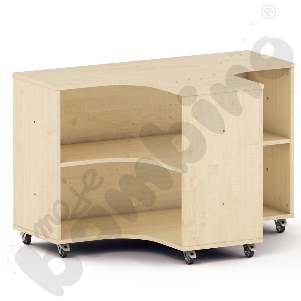 Regał T na kółkach/nóżkach, klon