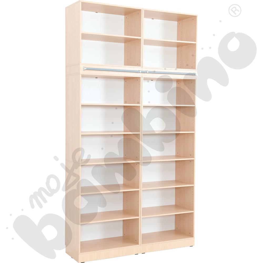 Grande - Wysoki regał z modułem do mocowania drabiny 40 - klon jasny