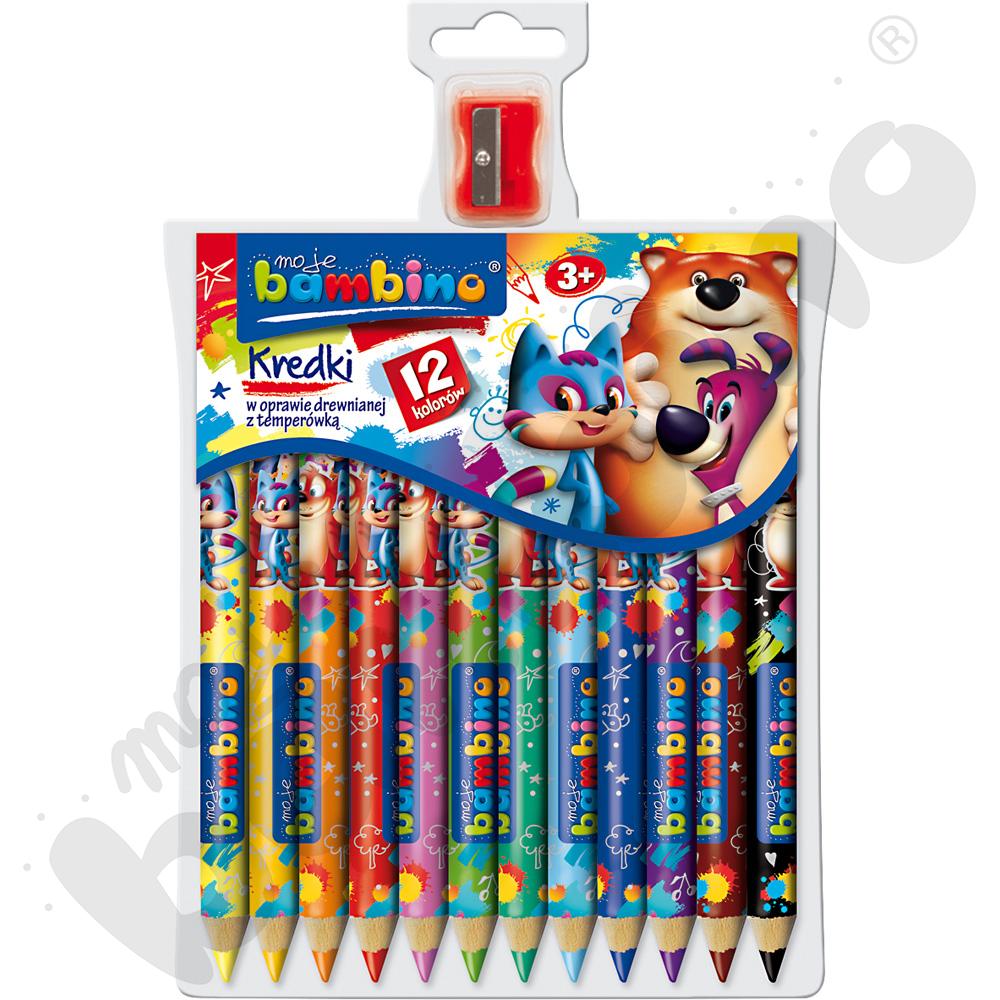   Kredki Bambino z nadrukiem, w drewnianej oprawie 12  