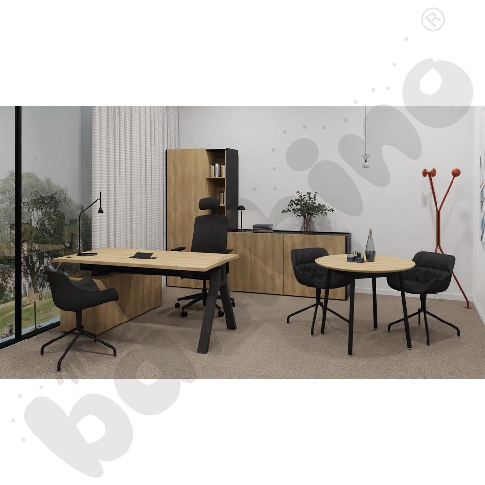 Szafa ubraniowa Viga M w czarnej skrzyni - dąb naturalny