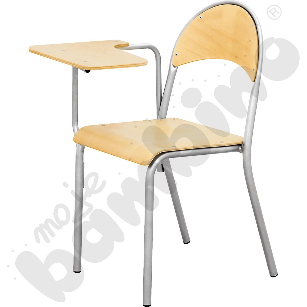 Krzesło P z pulpitem stałym rozm. 6 aluminium