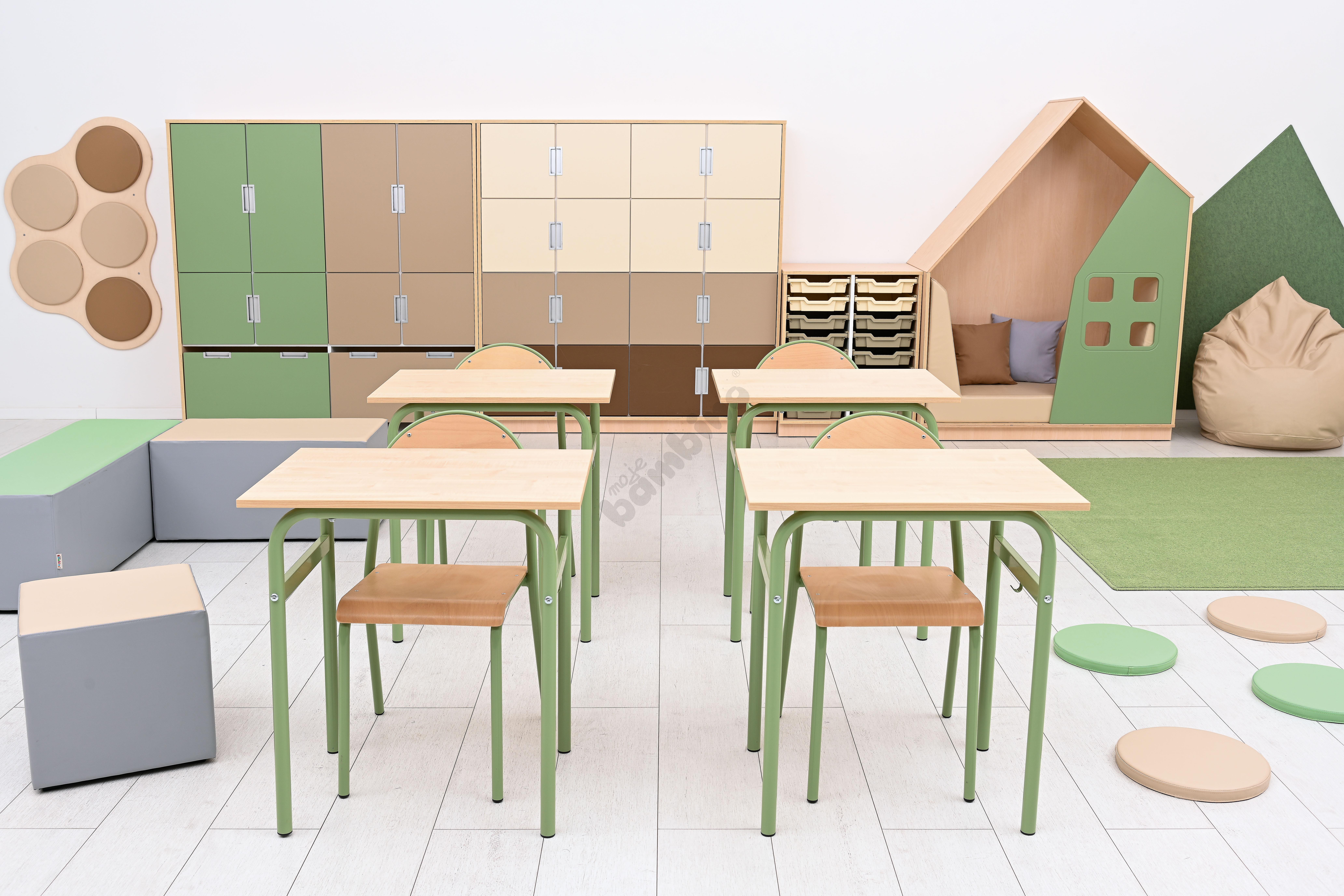 Sala szkolna Quadro w kolorystyce zielonej