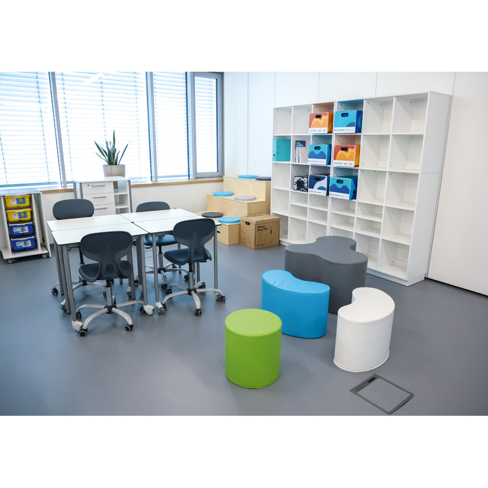 Quadro - nadstavec M s 2 predelmi a policou - biely korpus