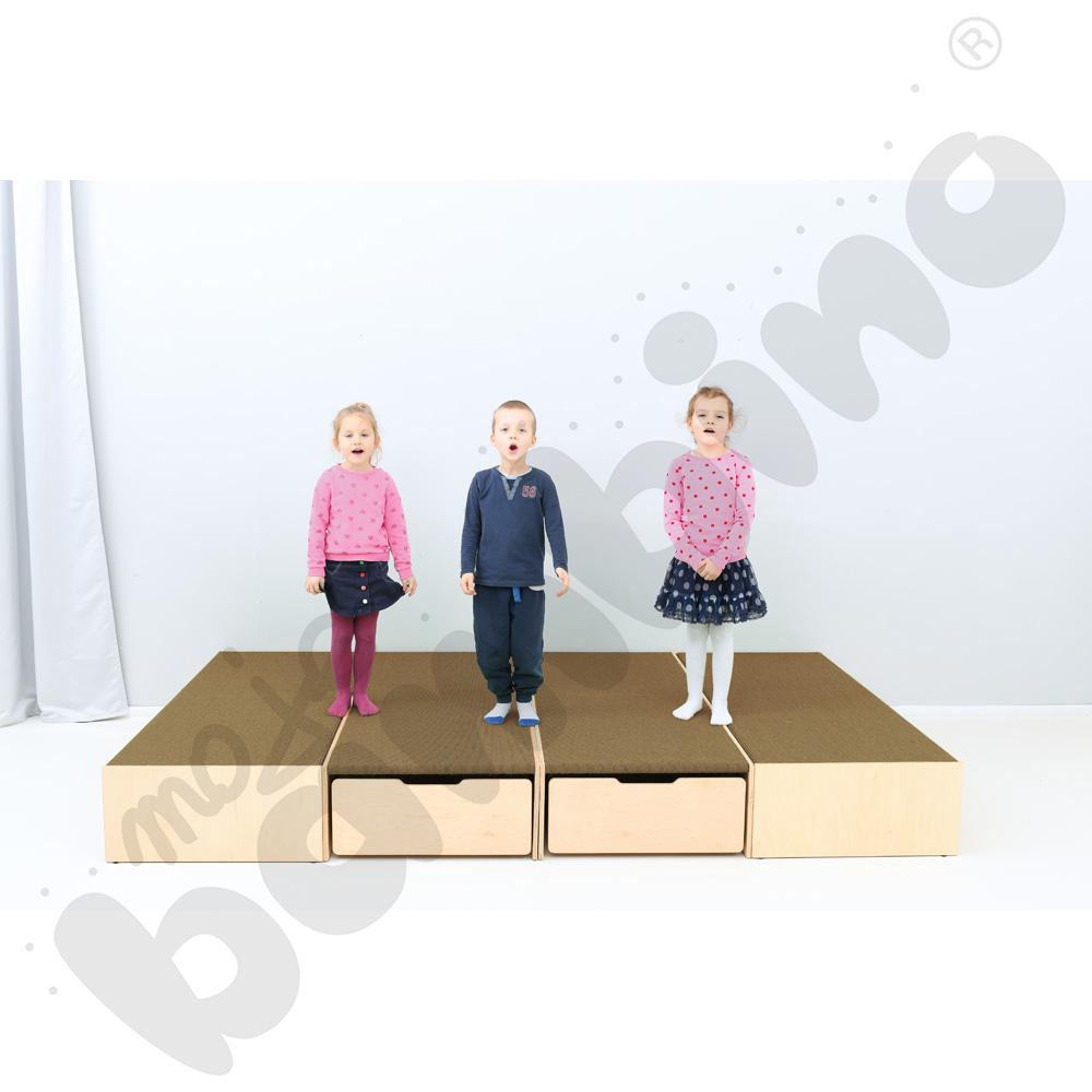 Podest z wnękami po bokach, wys. 30 cm - jasnobrązowy