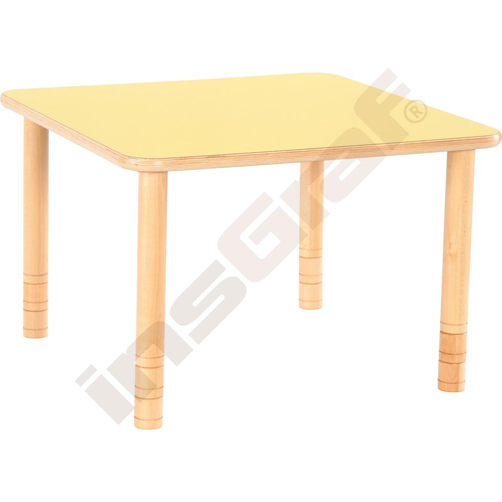 Čtvercový stůl Flexi - žlutý - reg. výšky 40 - 58 cm - k židlím 21-35 cm 