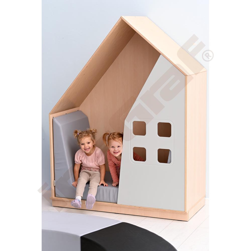 Quadro - skříňka - domeček- šedá