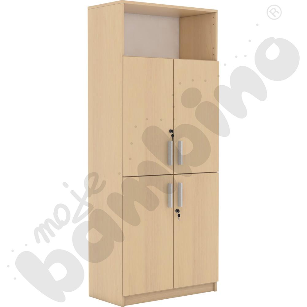 Szafa czterodrzwiowa wysoka z półką - klon 375