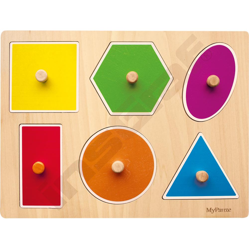 Farebné tvarové puzzle s úchytmi