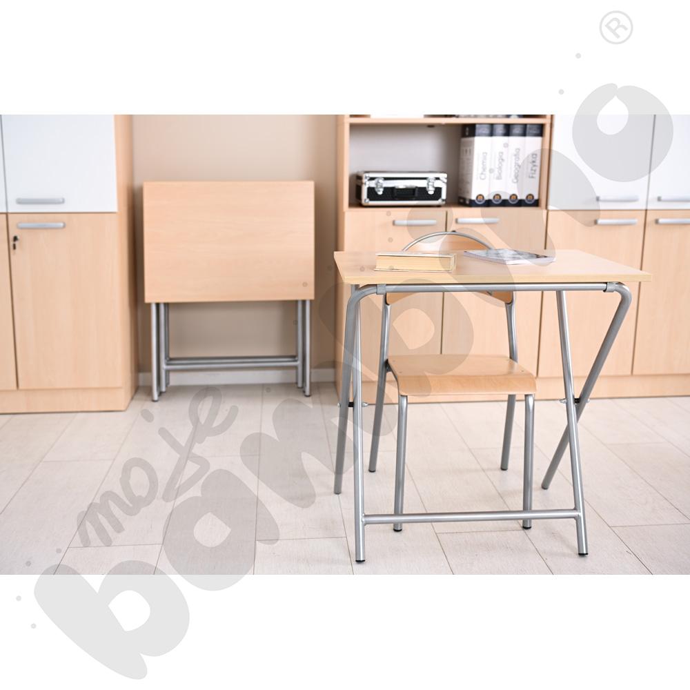 Stolik składany Iwo z krzesłem P, rozm. 6, aluminium