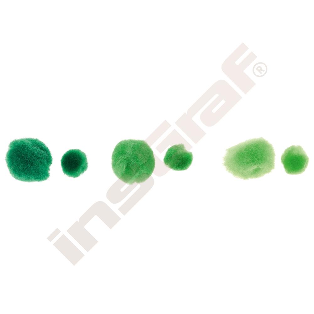 Pompons, 150 Stck., Tönung grün