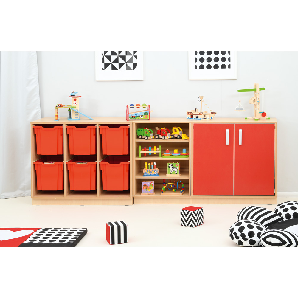 Skrinka Flexi D na plastové, úložné boxy na nožičkách - 3 priehradky