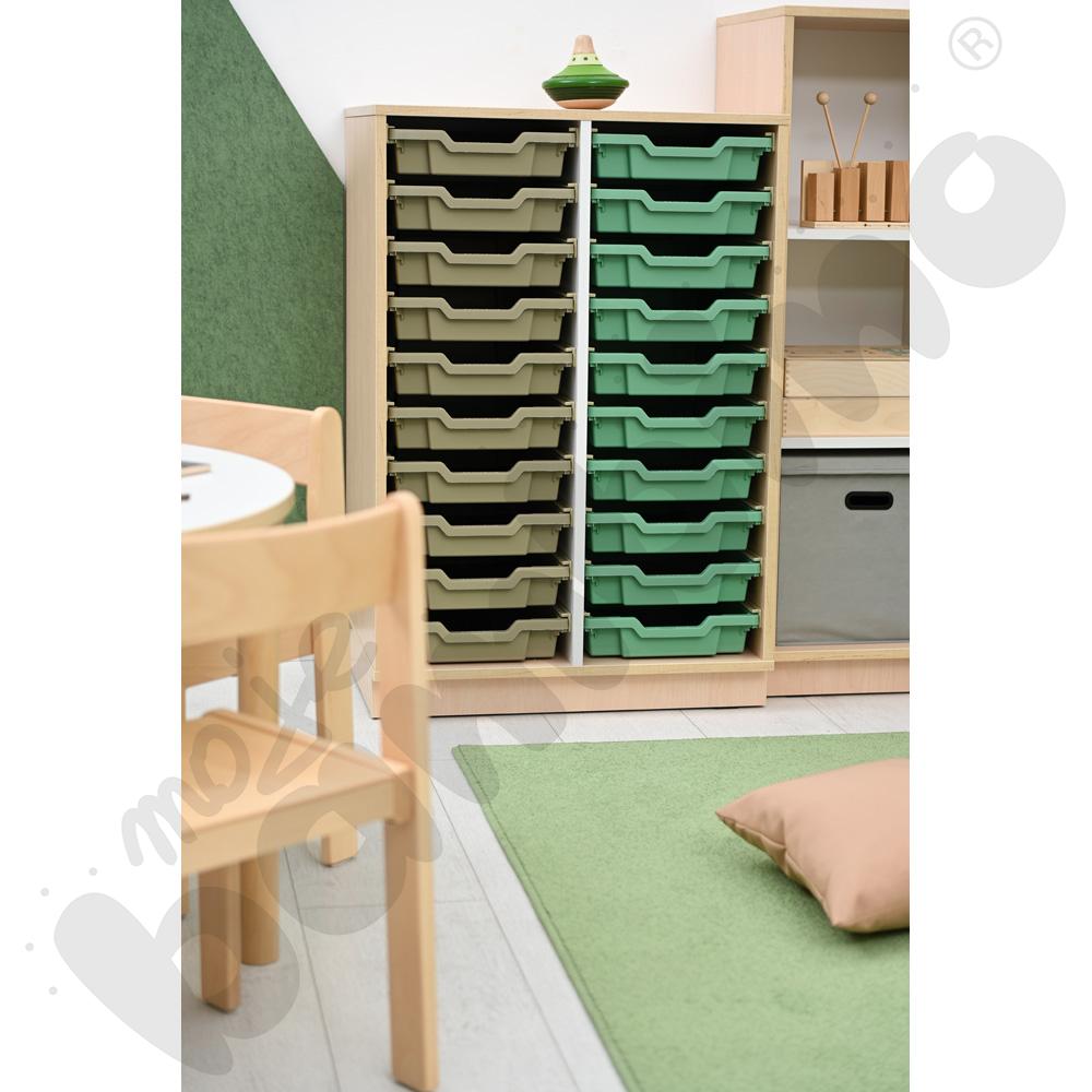 Quadro - szafka M+ na plastikowe pojemniki - z przegrodą, klon jasny