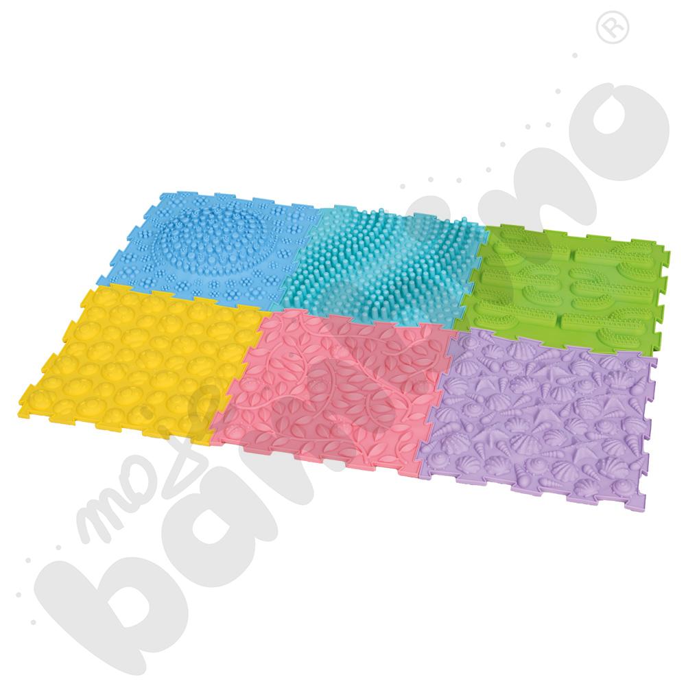 Maty sensoryczne do masażu stóp, 6 elem.