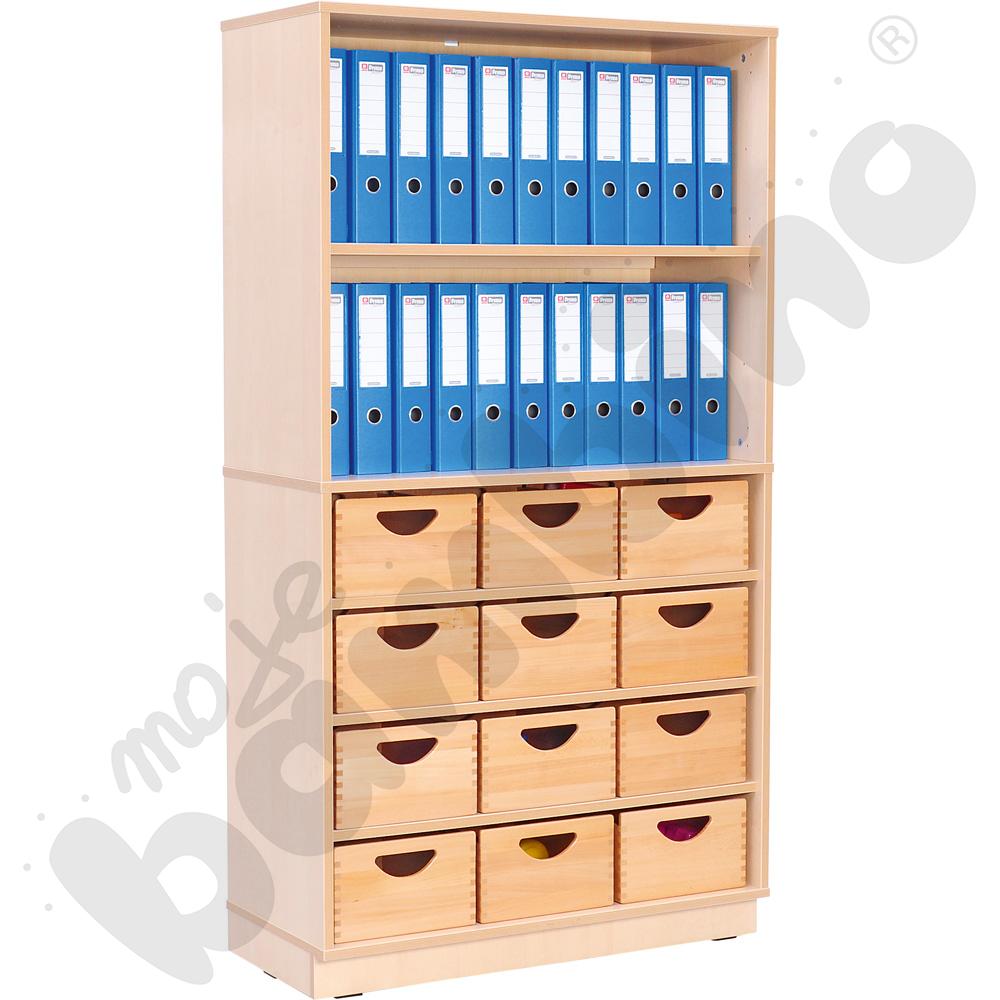 Szafka Flexi D z 3 półkami na cokole, brzoza