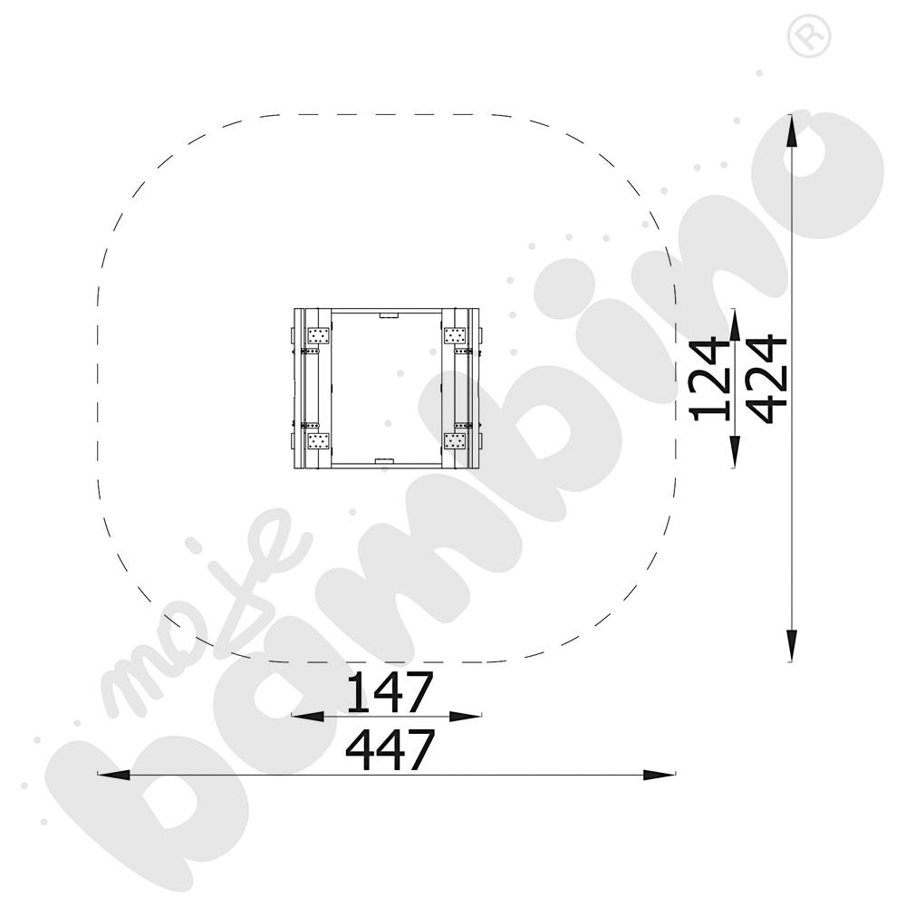 Piaskownica z ławką