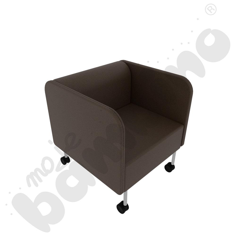 Fotel Versa z kółkami na miękką powierzchnię, stelaż jasnoszary, tkanina BD07