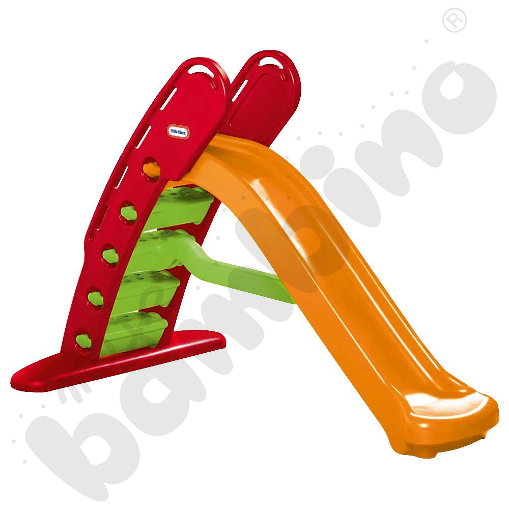 Wielka zjeżdżalnia czerwono-pomarańczowa