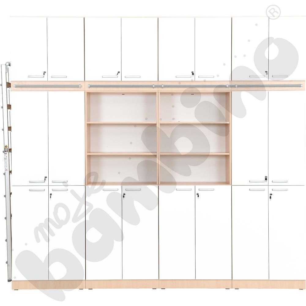 Grande - Wysoki regał z modułem do mocowania drabiny 27 - klonowo-biały