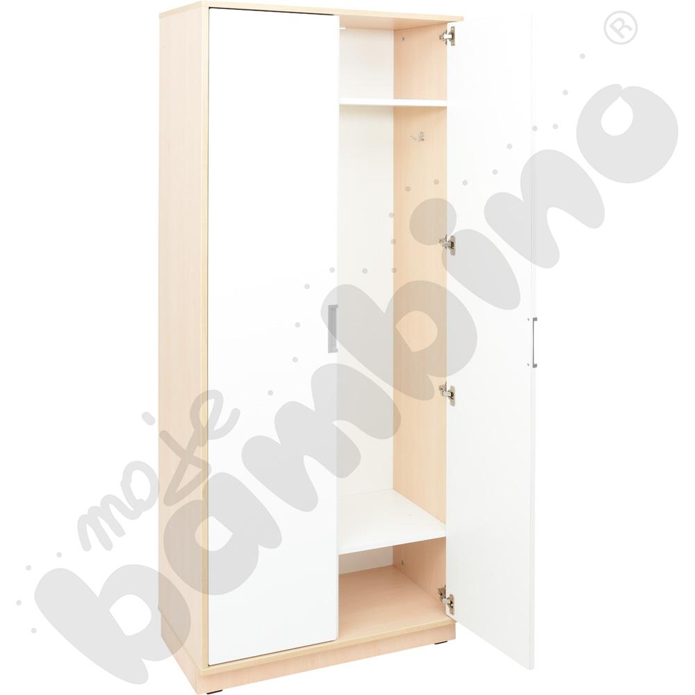 Quadro - szafa ubraniowa 90, cichy domyk  - biała, w klonowej skrzyni