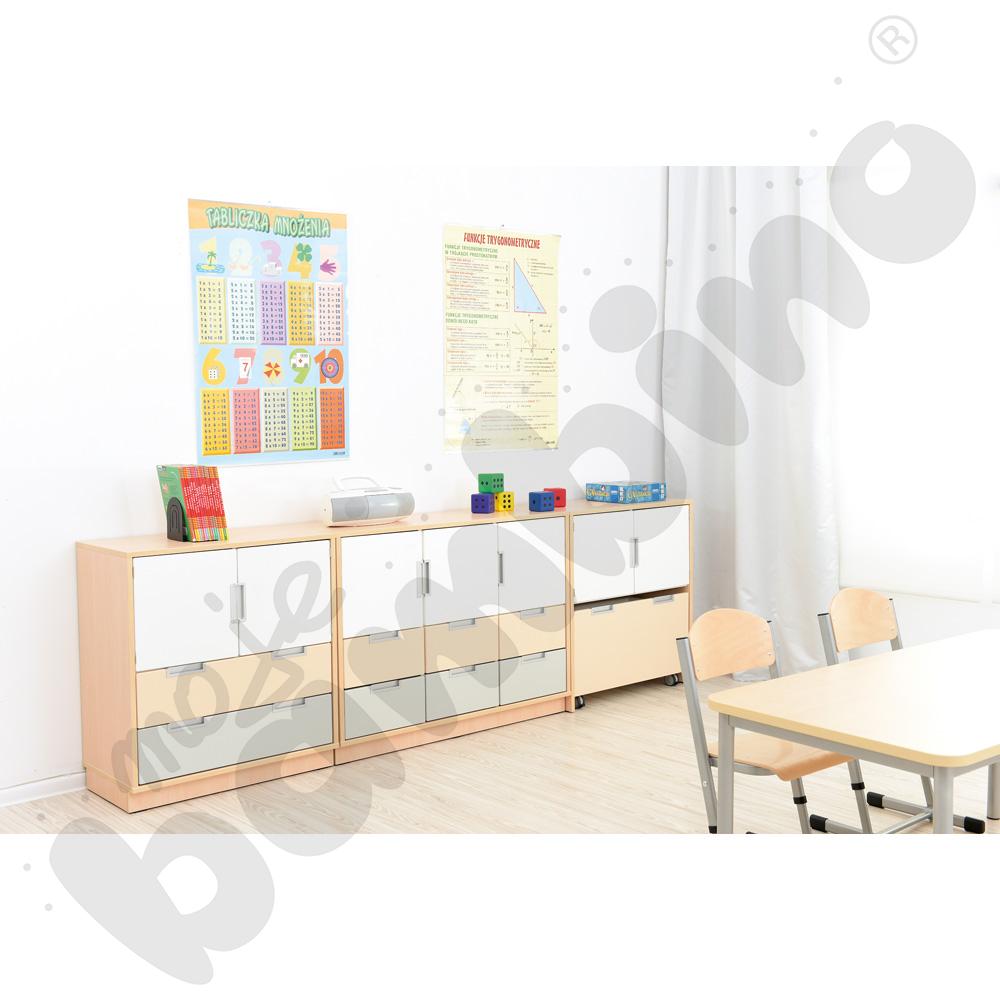 Quadro - szafka M na 2 szerokie szuflady, klon jasny