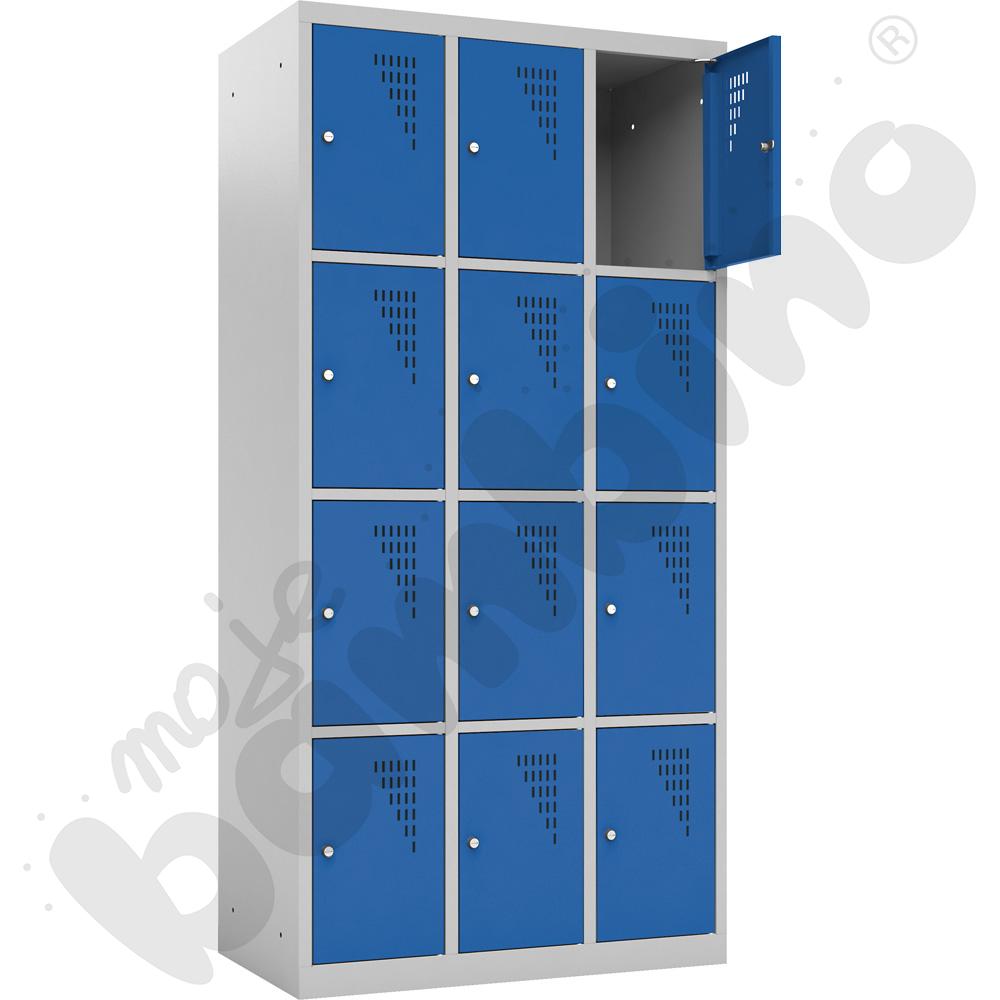 Szafka skrytkowa z 12 schowkami drzwi niebieskie