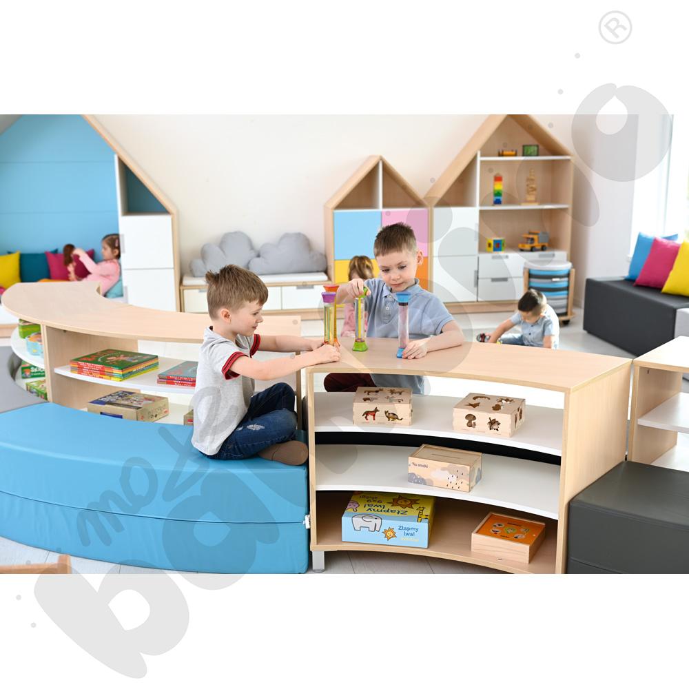 Siedzisko Paolo długie, błękit turkusowy