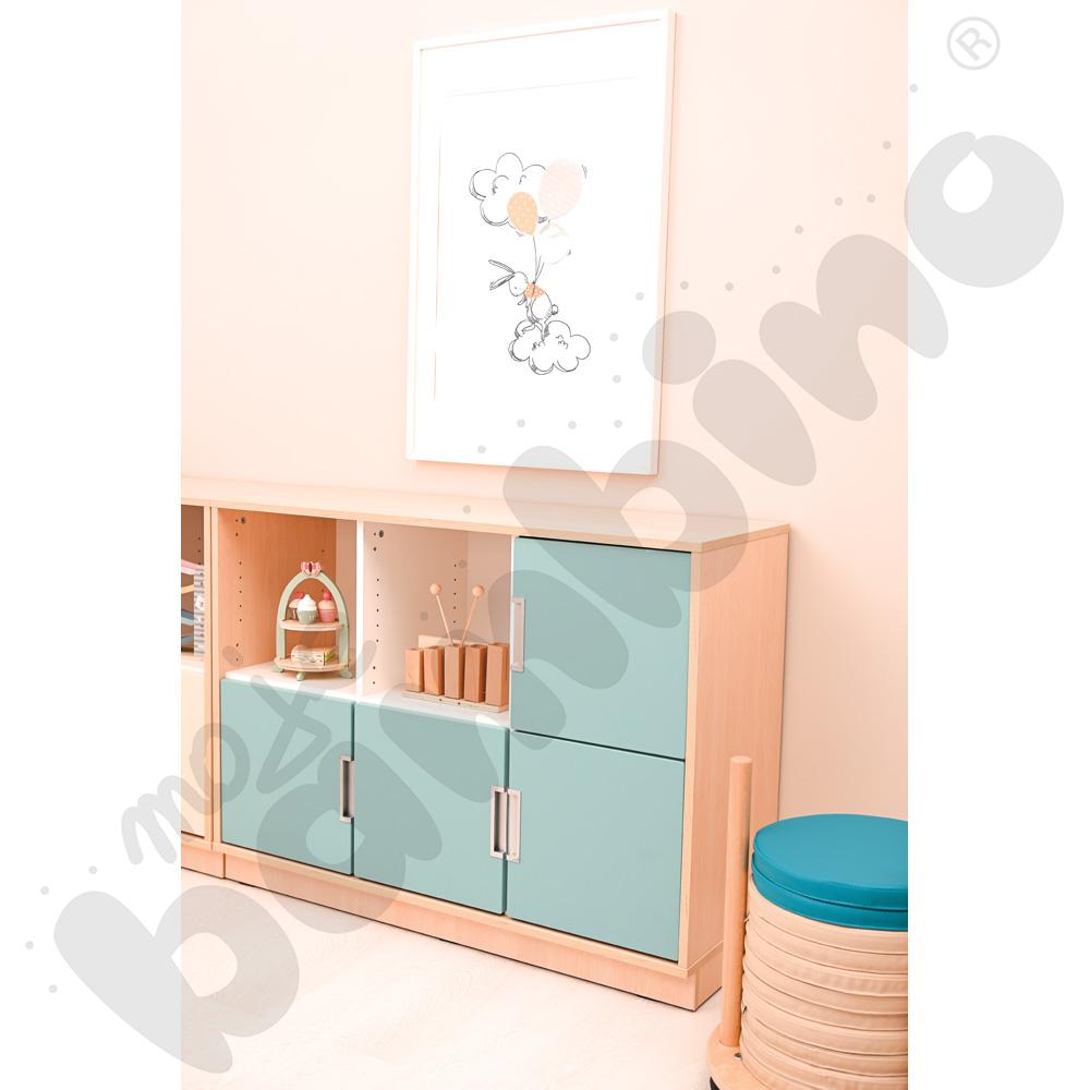 Quadro - regał M z 2 przegrodami i półką, klon jasny