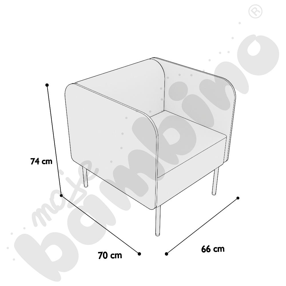 Fotel Versa z plastikowymi stopkami, stelaż turkusowy, tkanina BD07