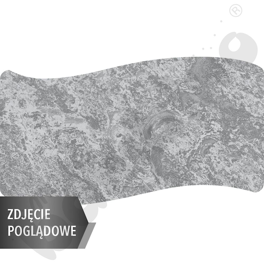 Stół cichy falisty duży 140x72, szary, zaokrąglony, rozm.2 z 2 kółkami