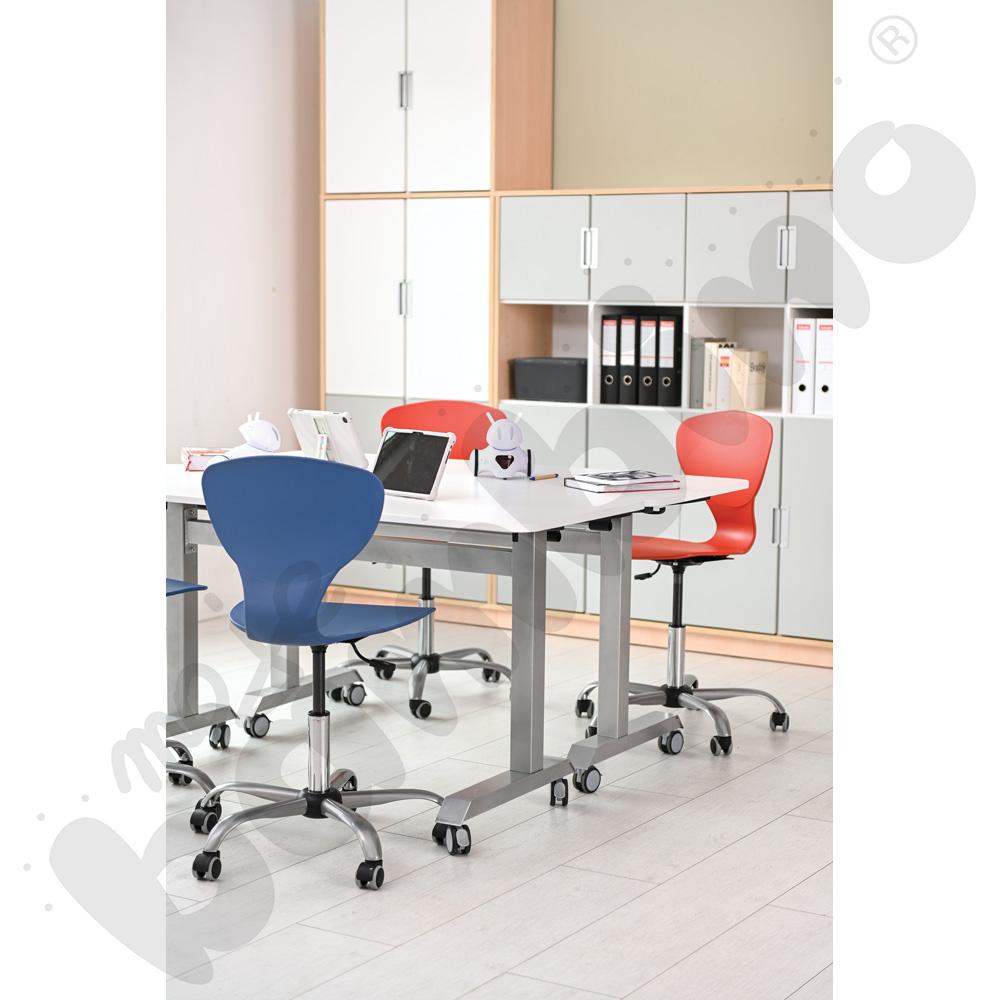 Krzesło Flexi obrotowe na kółkach z reg.  wys. niebieskie