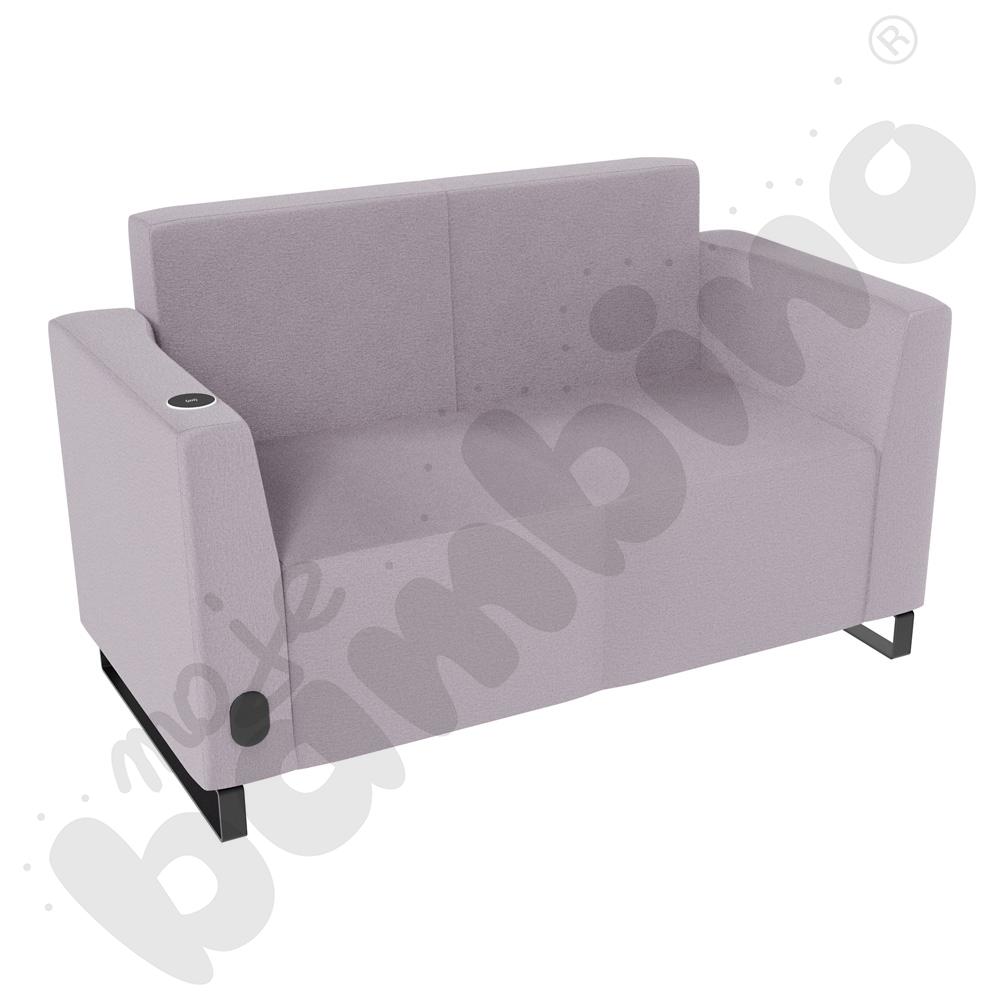 Sofa Universum 2-os. wys. 82 cm, 2 boki niskie, lewy z gniazdkiem elektrycznym i indukcją, tkanina KG21