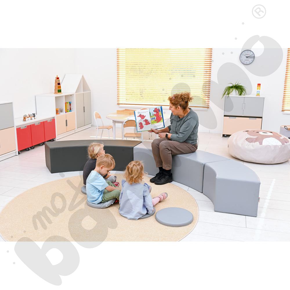 Siedzisko Paolo długie, szare