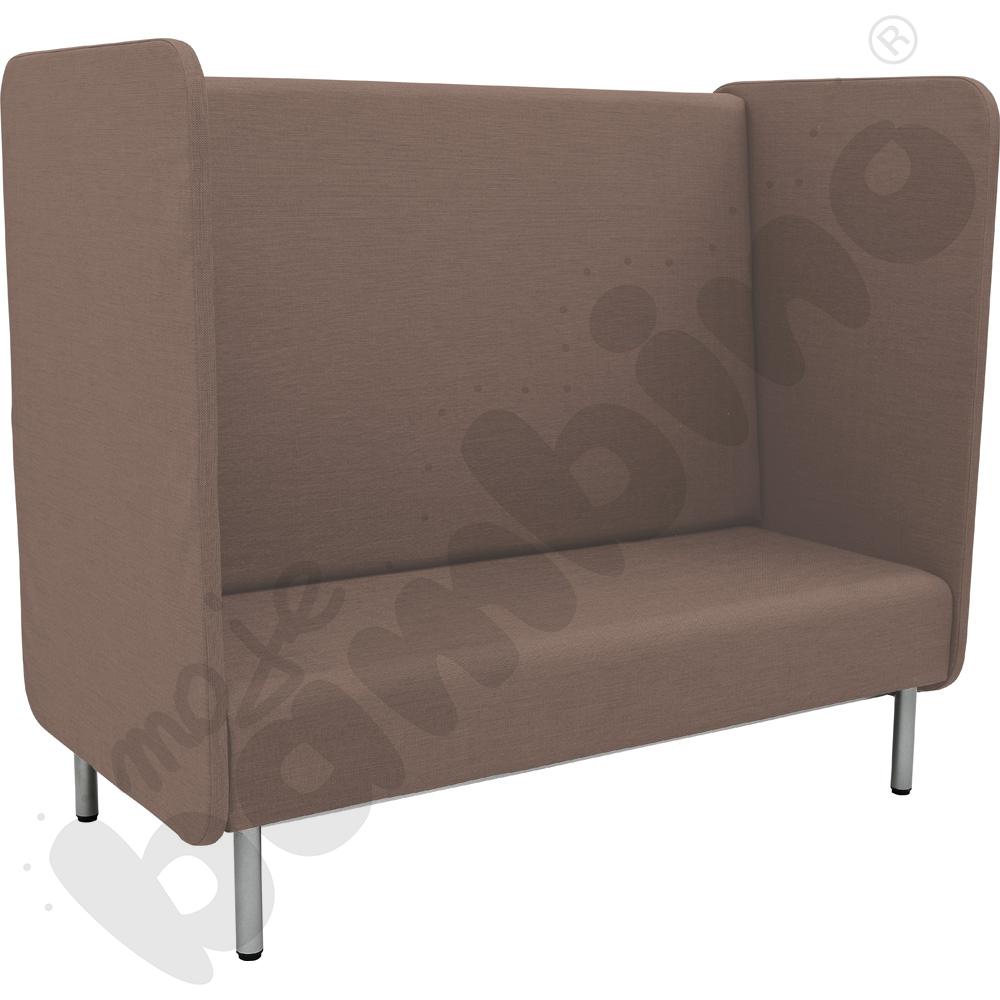 Fotel Inflamea 1 z wysokim oparciem, 3-os. - jasnobrązowy