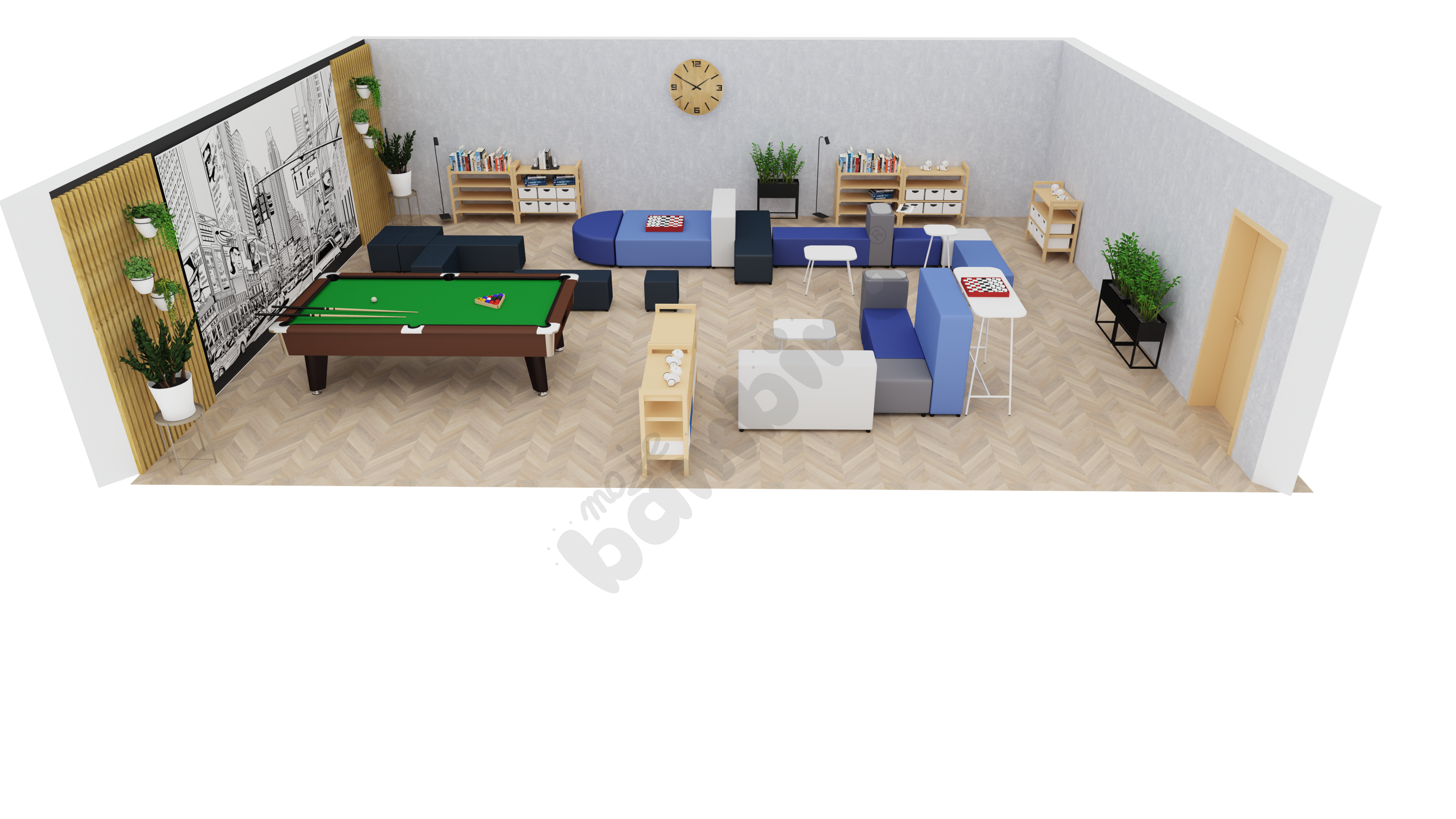 Sala relaksacyjna w  świetlicy szkolnej