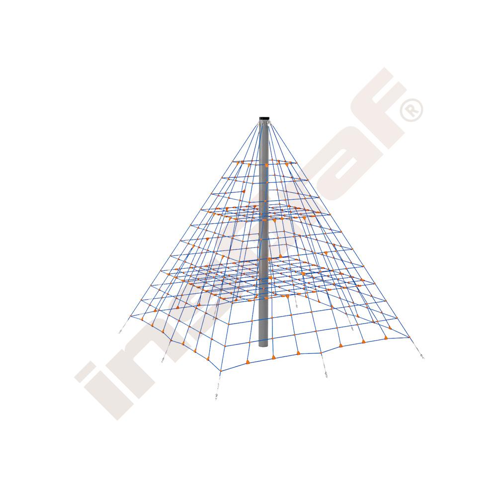 Seil-Pyramide, groß, blau-orange