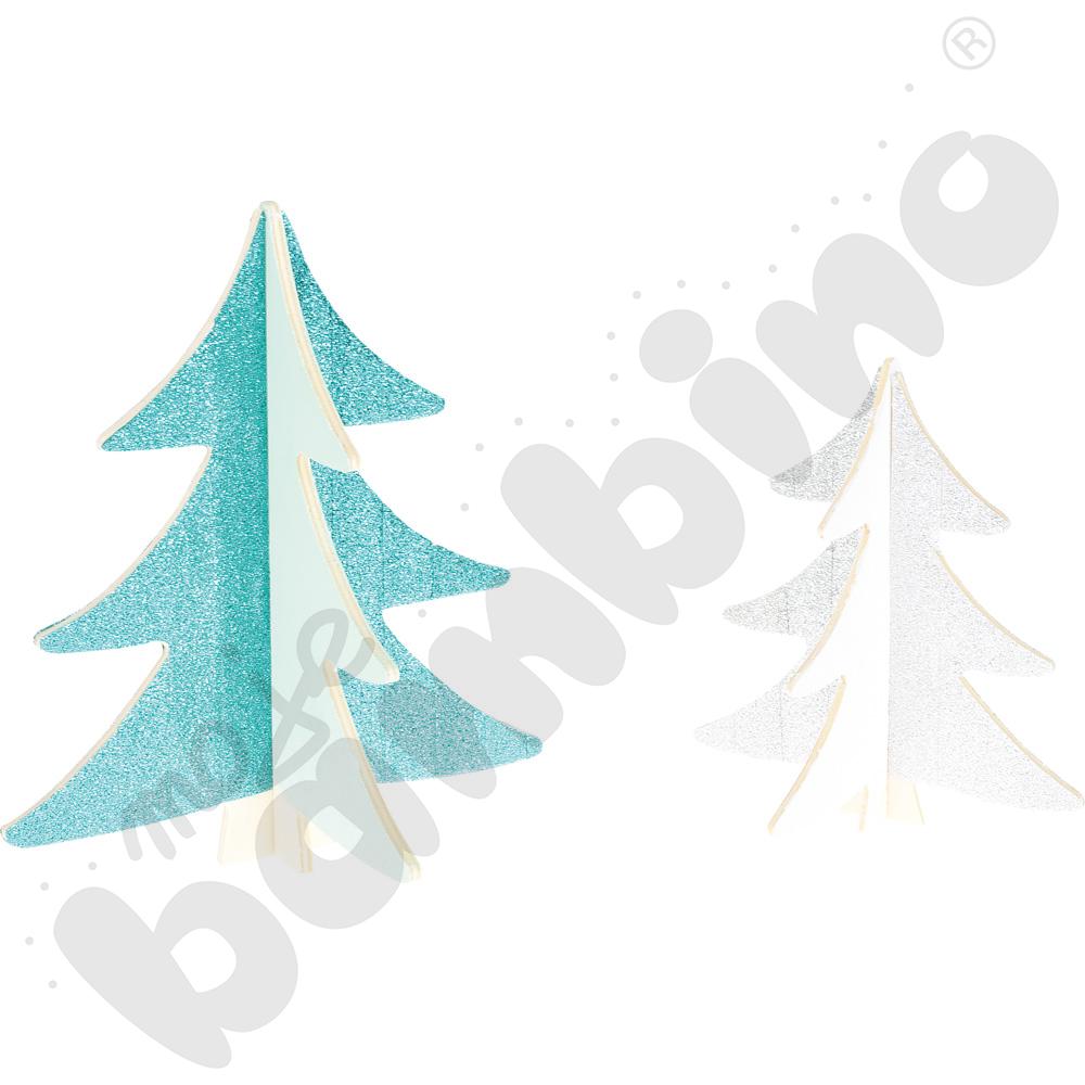 Choinki drewniane do ozdabiania, 2 szt.