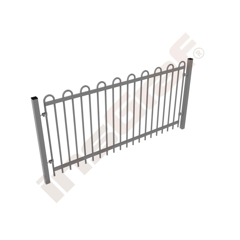 
Zaun-Modul, Metall, grau
