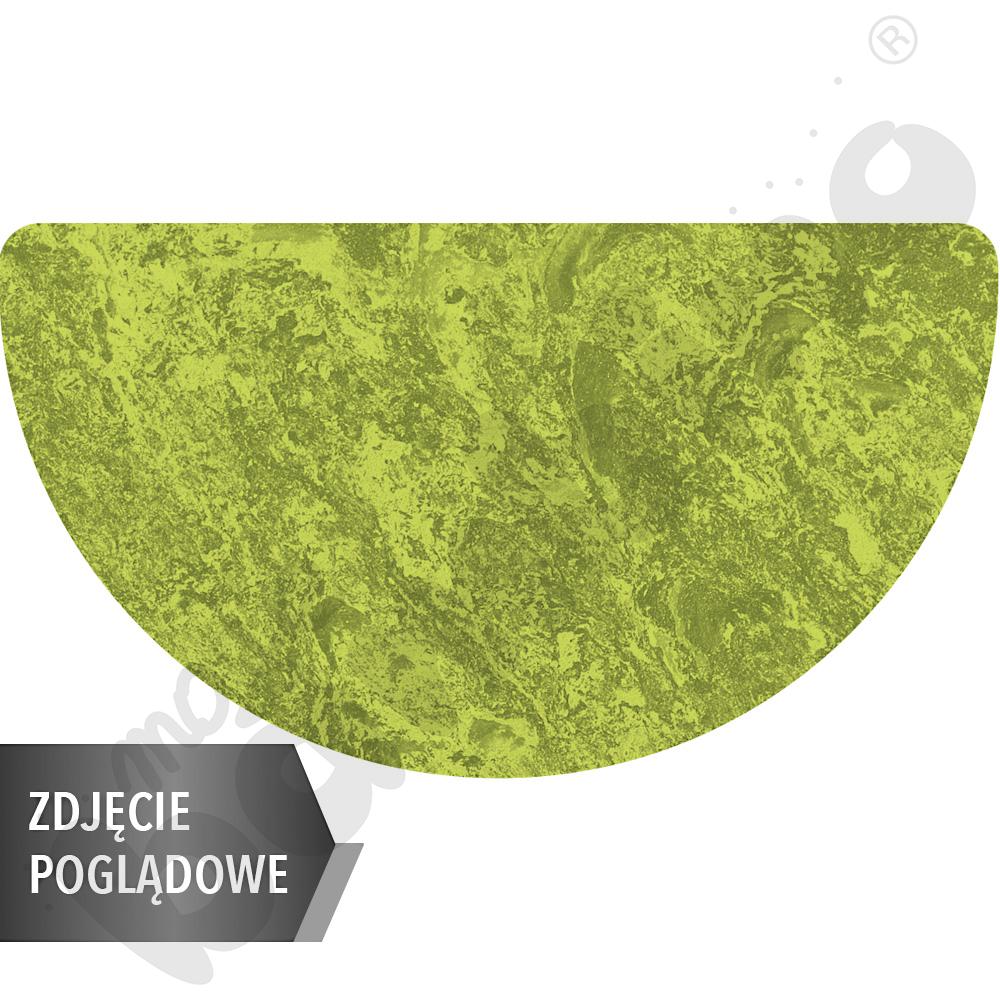 Cichy stół półokrągły 140x70, jasnozielony, zaokrąglony, rozm. 3