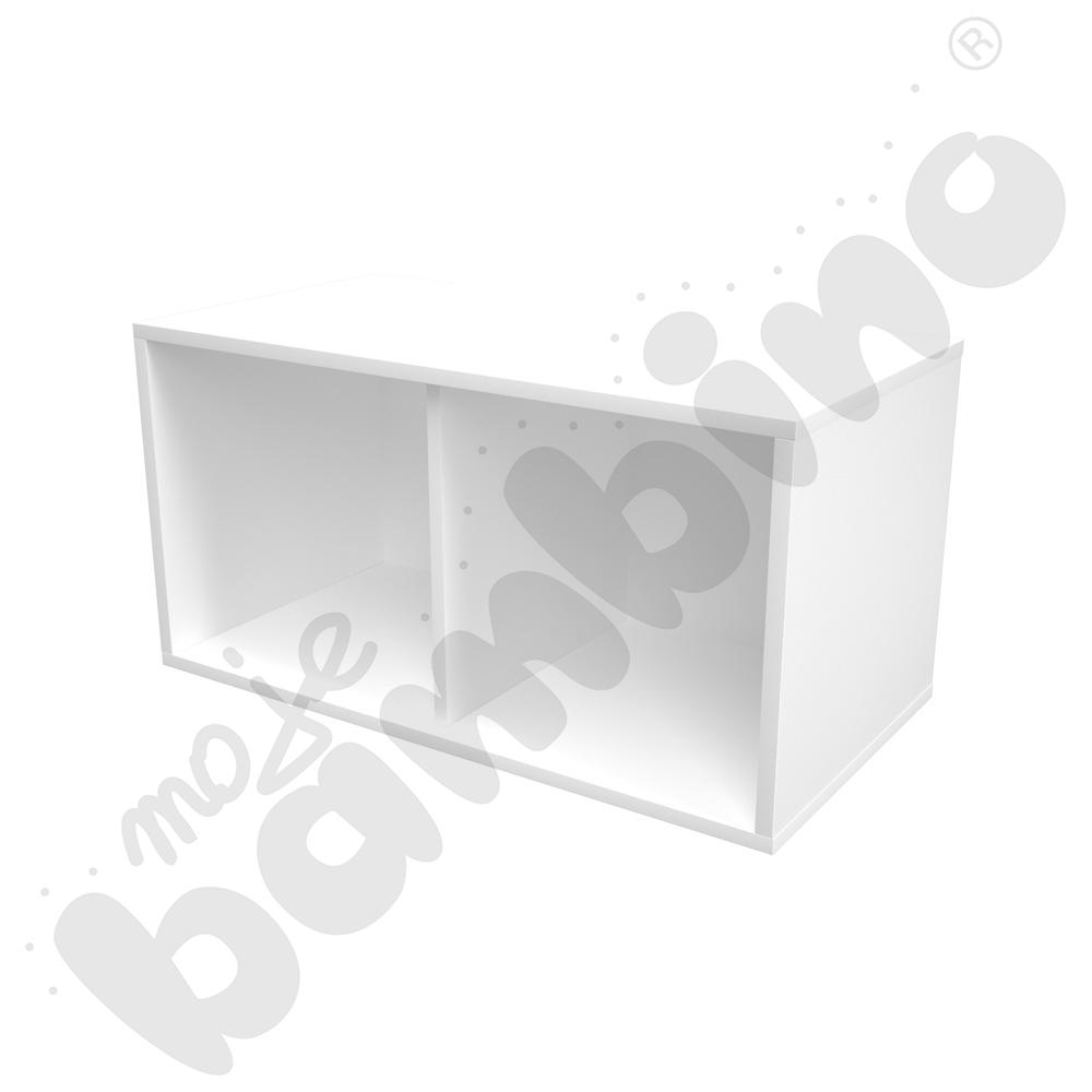 Quadro - wąska szafka wisząca z przegrodą, biała