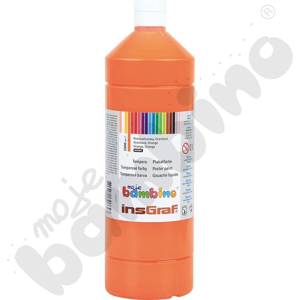 Tempera 1000 ml - pomarańczowa